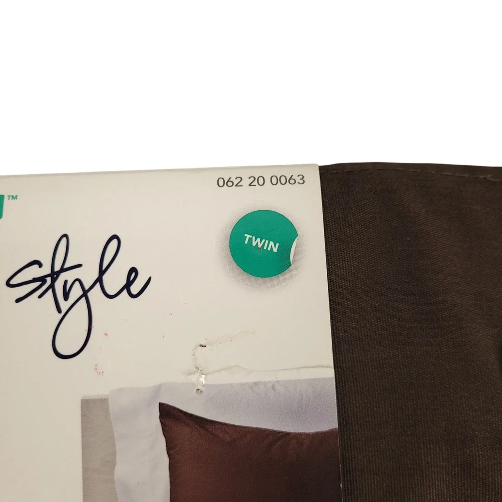 Room Essentials Easy Care Duvet Cover Set Twin Brown Neutral Bedding New